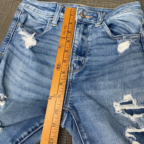 American Eagle Distressed Skinny Jeans Size 2 Regular Light Wash Next Level Stre - Picture 6 of 10